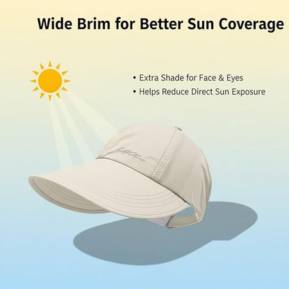 Women's Wide Brim Sun Hat | Foldable UV Protection Beach Hat Lightweight Breathable Summer Visor for Travel & Outdoor