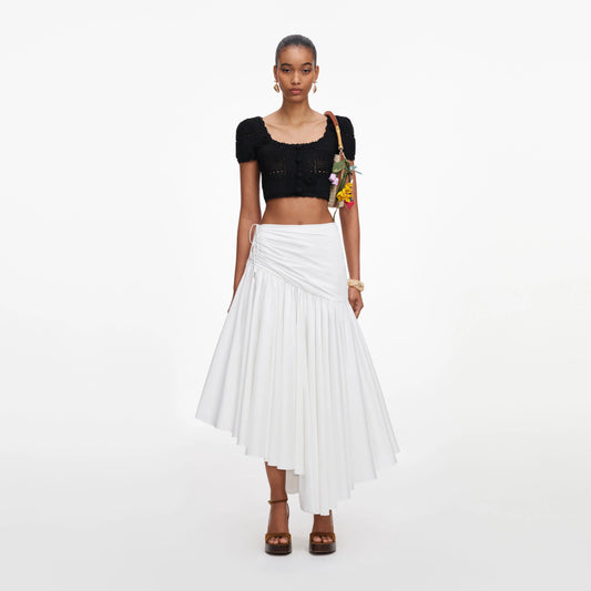 Black Crochet Knit Crop Top