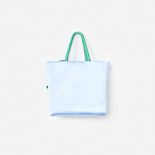 Blue Taffeta 3D Flower Bag