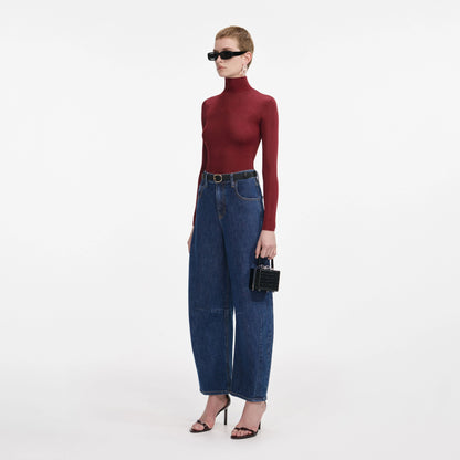 Burgundy Viscose Knit Top