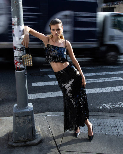 Black Sequin Top