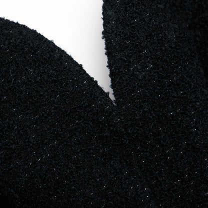 Black Boucle Midi Dress