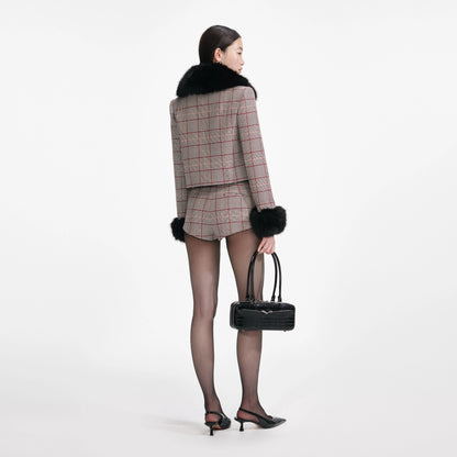 Brown Check Shorts
