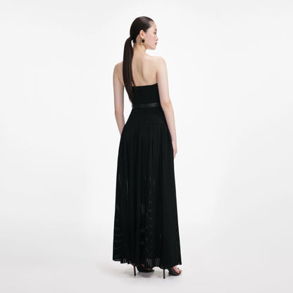 Black Bandeau Knit Maxi Dress