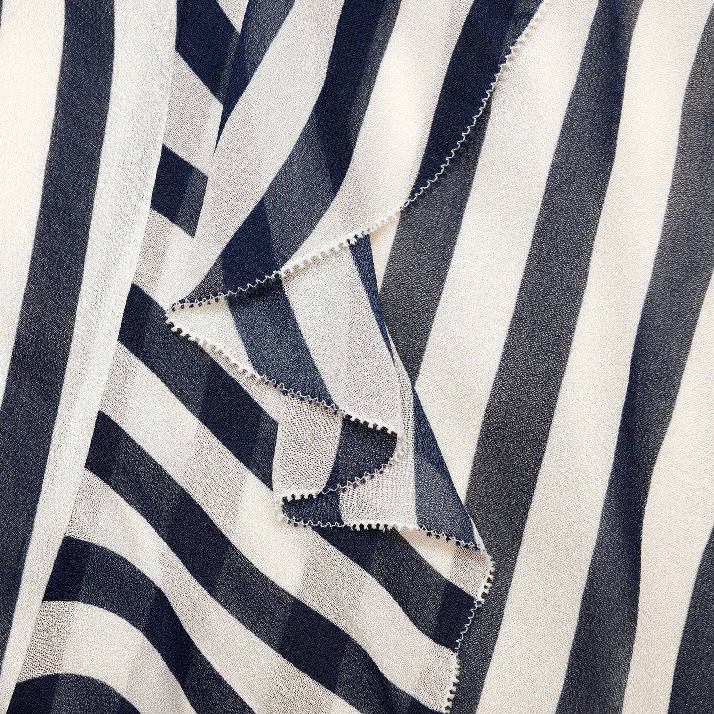 Navy Stripe Georgette Maxi Dress