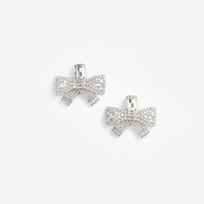 Large Crystal Bow Earrings