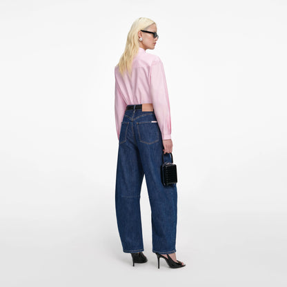 Pink Cotton Asymmetric Shirt