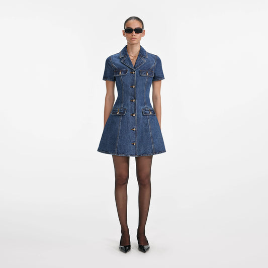 Denim Collared Mini Dress