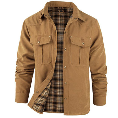 🔥Men's Flannel Lined Shacket Jacket
