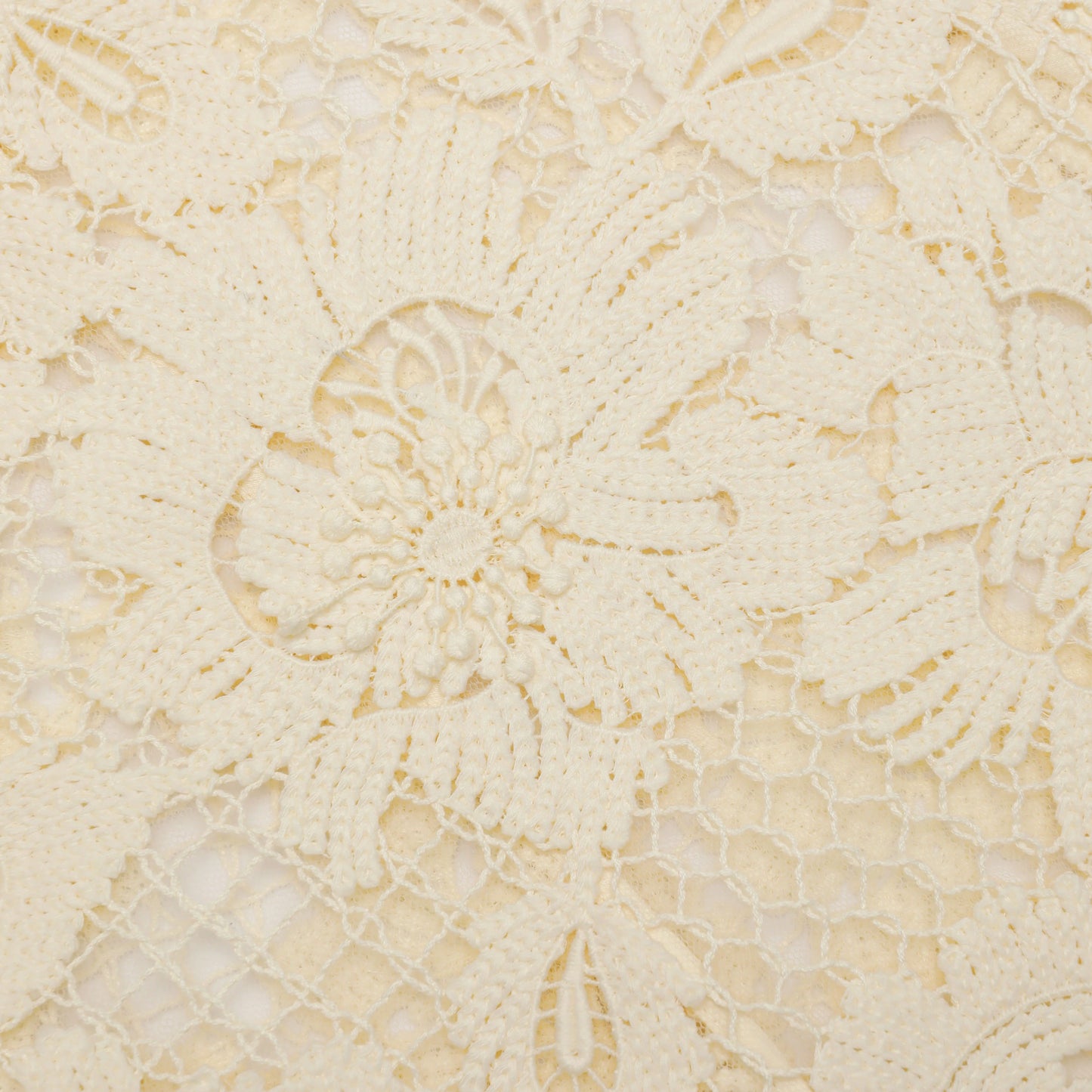 Yellow Crochet Lace Midi Dress