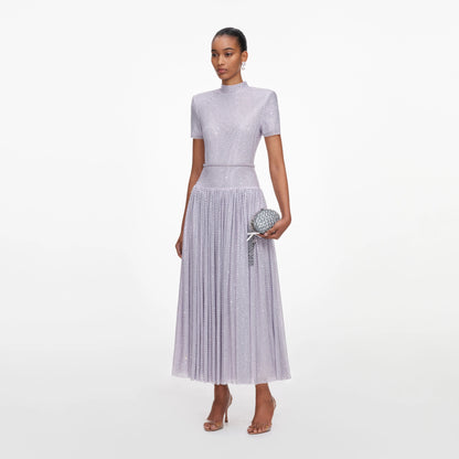 Lilac Rhinestone Midi Dress