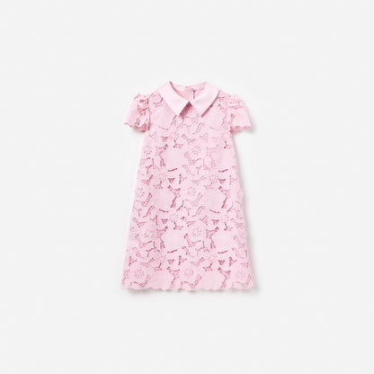 Pink Flower Lace Dress