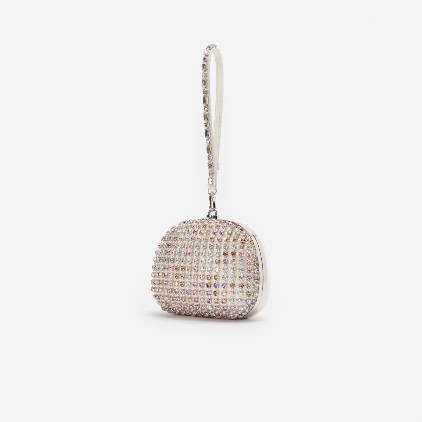 Multi Crystal Top Handle Clutch Bag