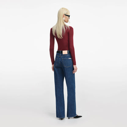 Blue Straight Leg Jeans