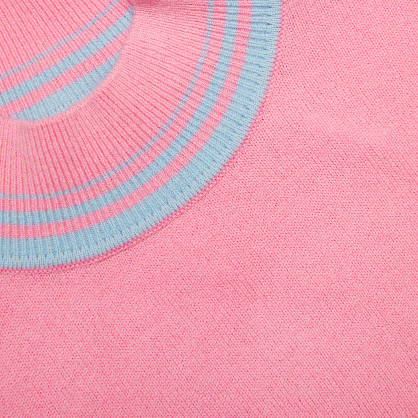 Pink Contrast Stripe Knit Top