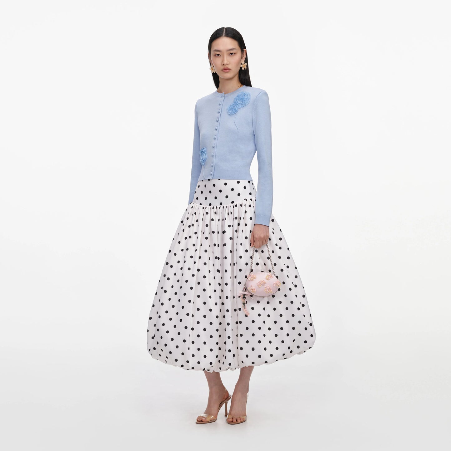 Blue Flower Knit Cardigan