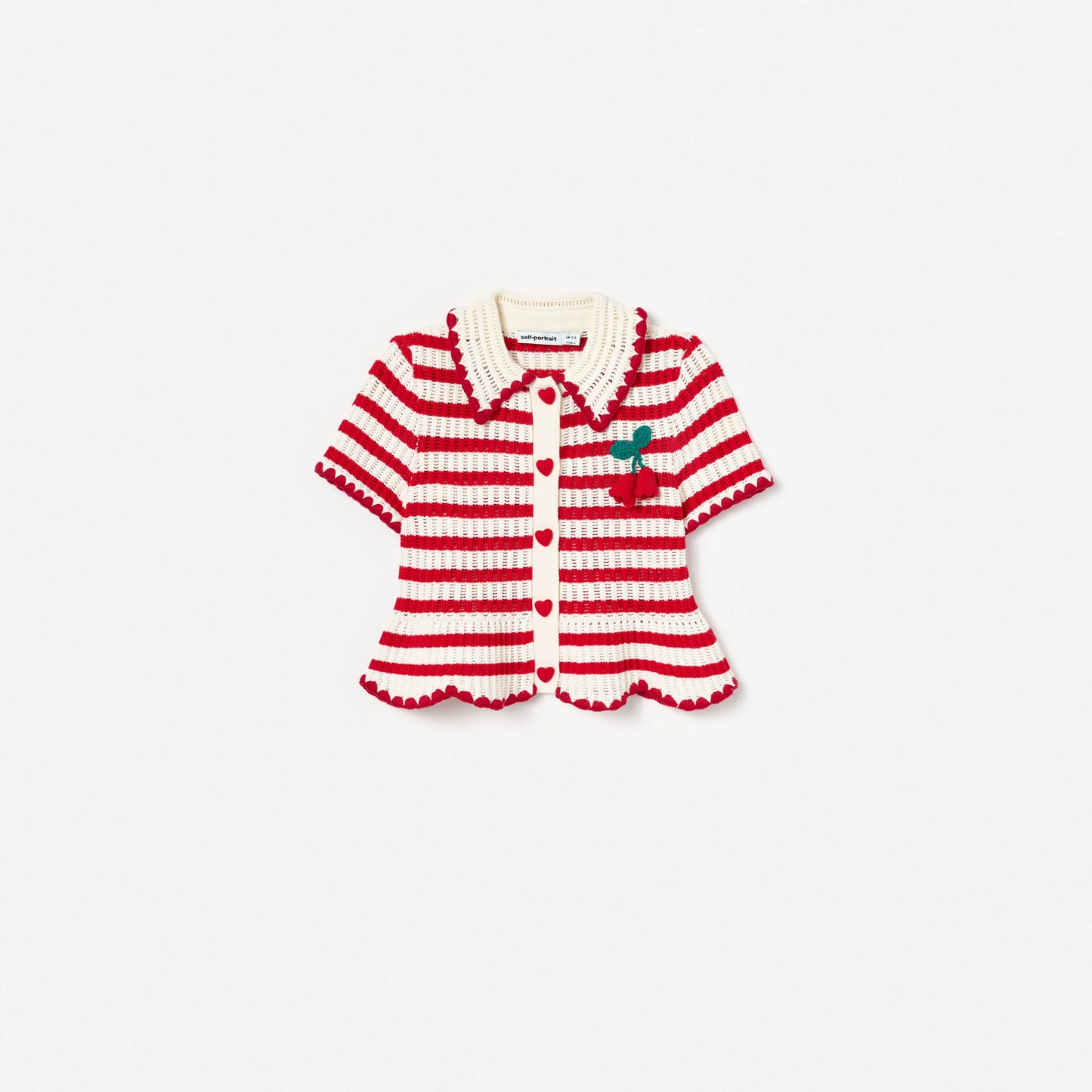 Cream And Red Stripe Knitted Top