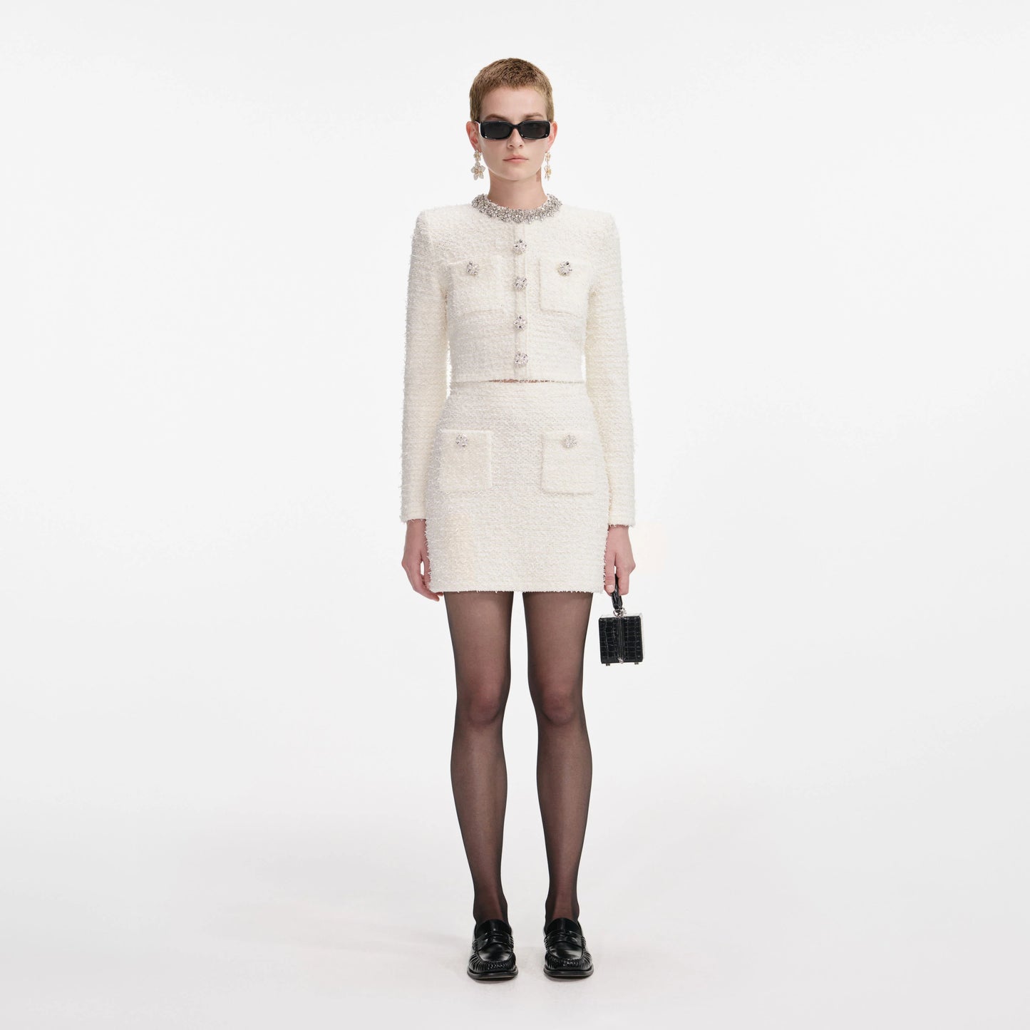 Cream Textured Knit Cardigan