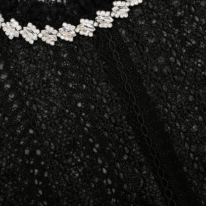 Black Organza Lace Top