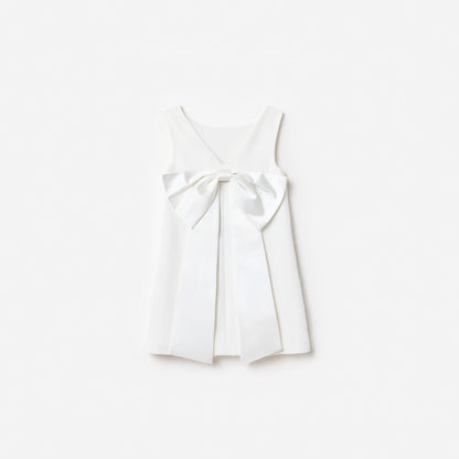 White Crepe Sequin Flower Dress