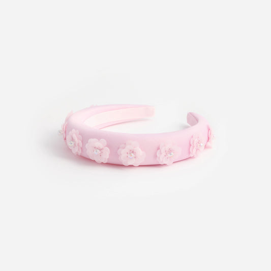Pink Sequin Flower Headband
