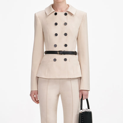 Beige Twill Jumpsuit