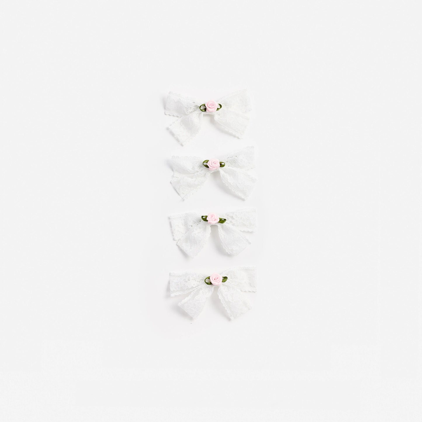 Cream Lace Bow Hair Clips