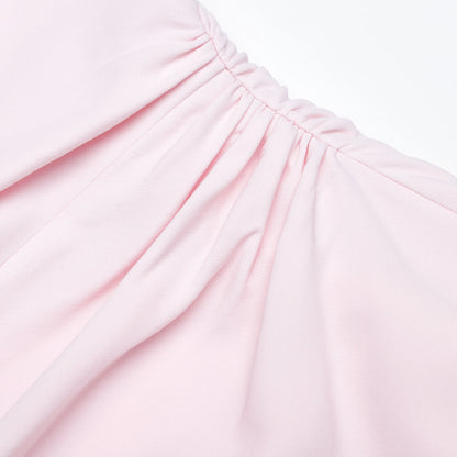 Pink Crepe Halter Neck Maxi Dress