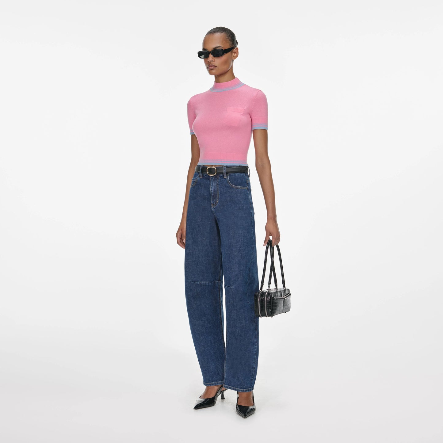 Blue Barrel Leg Jeans
