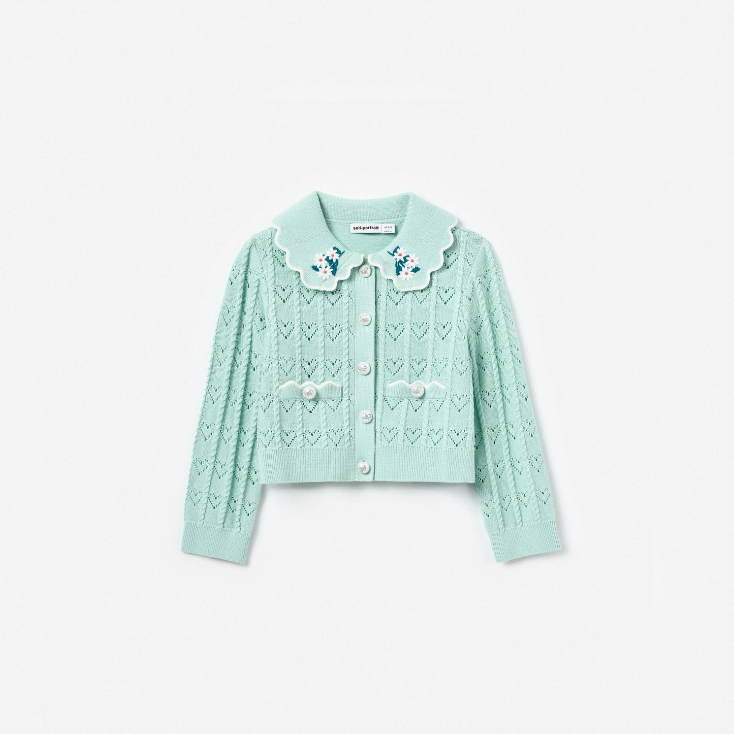Mint Heart Knit Cardigan