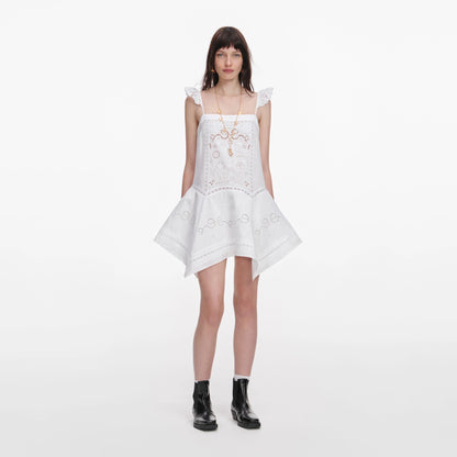 White Embroidered Mini Dress