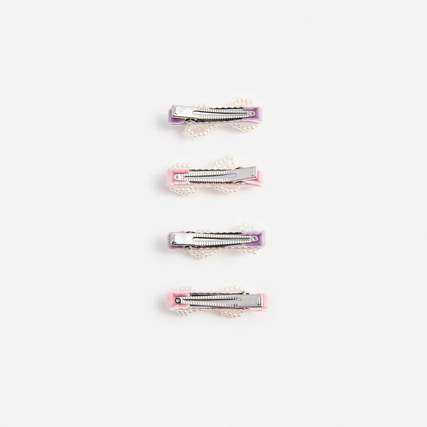 Multi Velvet Pearl Bow Hairclips