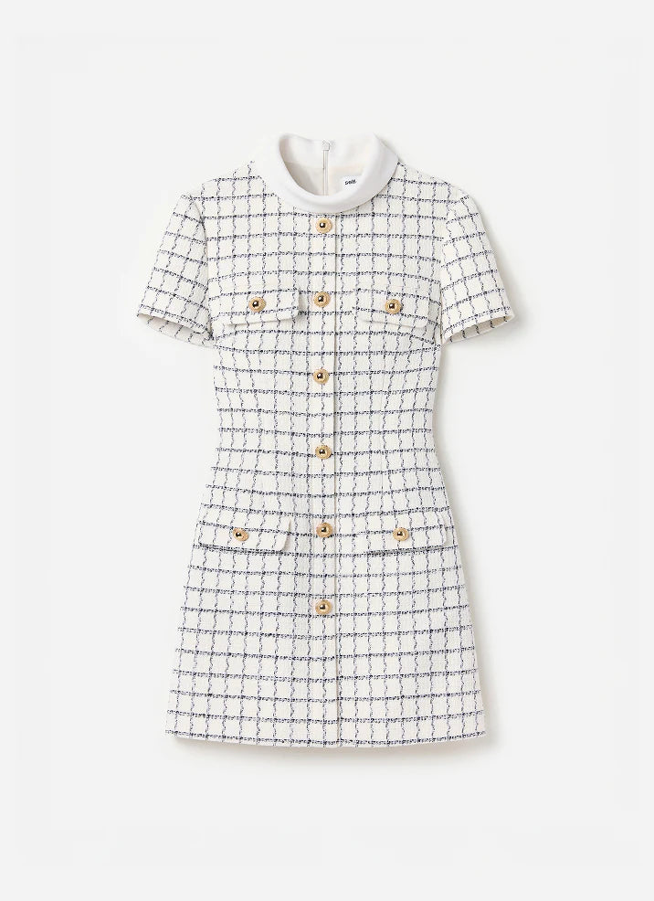 Check Boucle Mini Dress