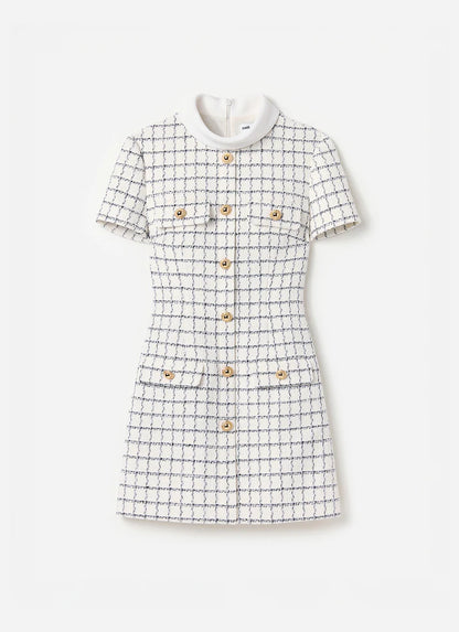 Check Boucle Mini Dress