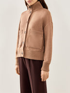 Button Through Fleece Lounge Sweatshirt Bronze
