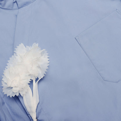 Blue Cotton Tie Side Top