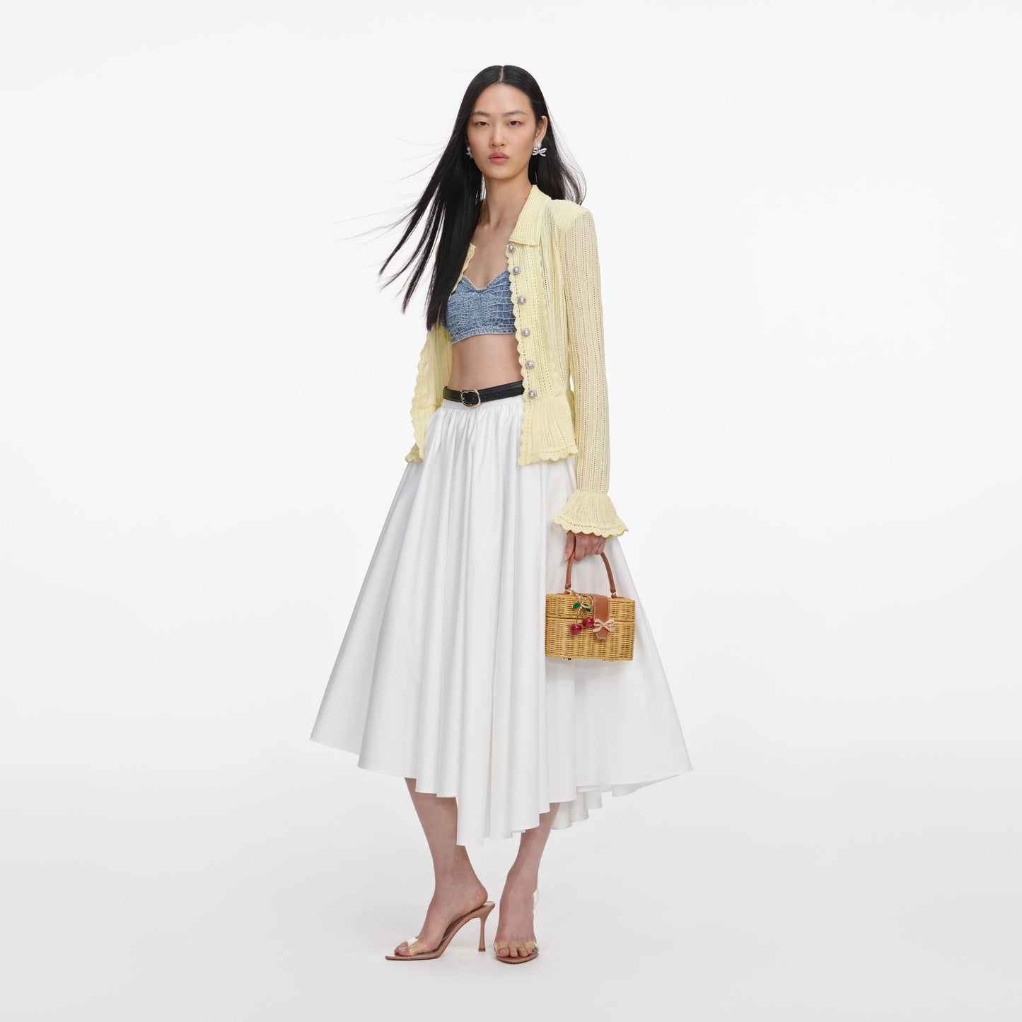 Yellow Pointelle Cardigan