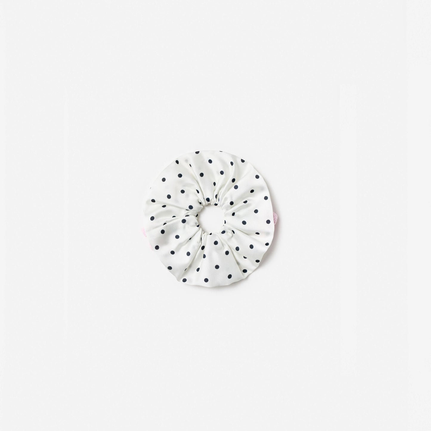 Cream Polka Dot Cherry Scrunchie
