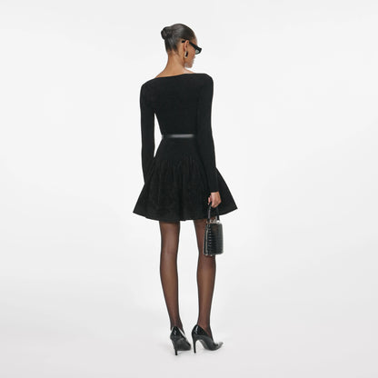 Black Chenille Knit Dress