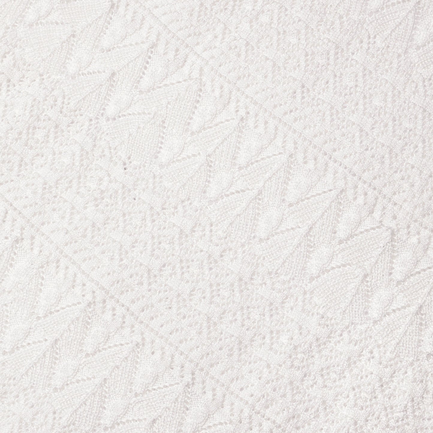 White Pointelle Knit Midi Skirt