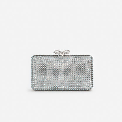 Blue Crystal Chainmail Clutch Bag