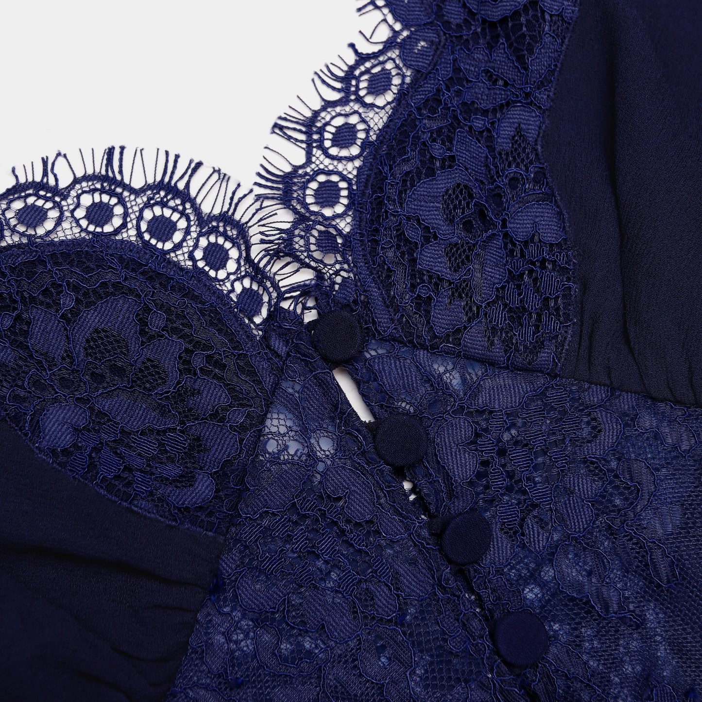 Navy Lace Georgette Maxi Dress