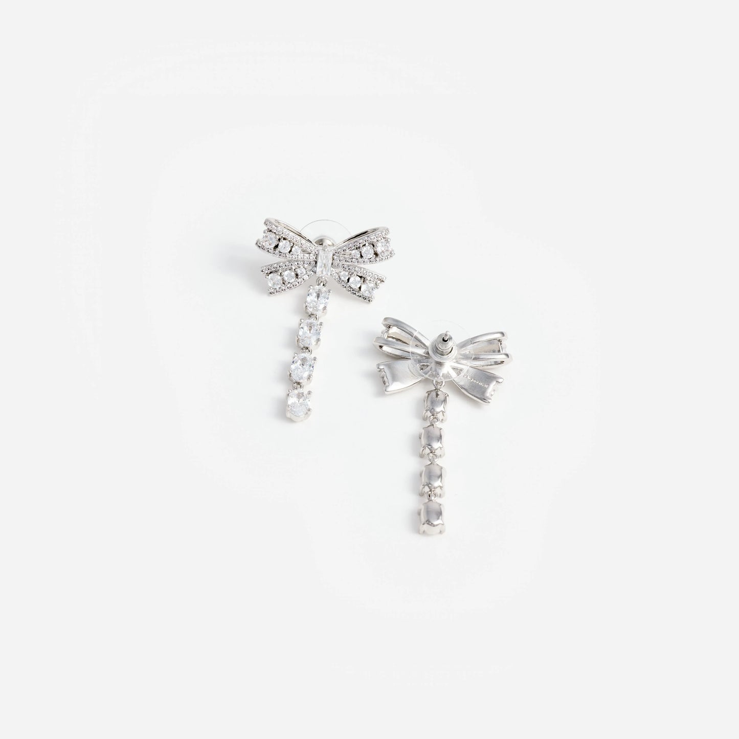 Crystal Bow Droplet Earrings