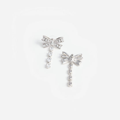 Crystal Bow Droplet Earrings