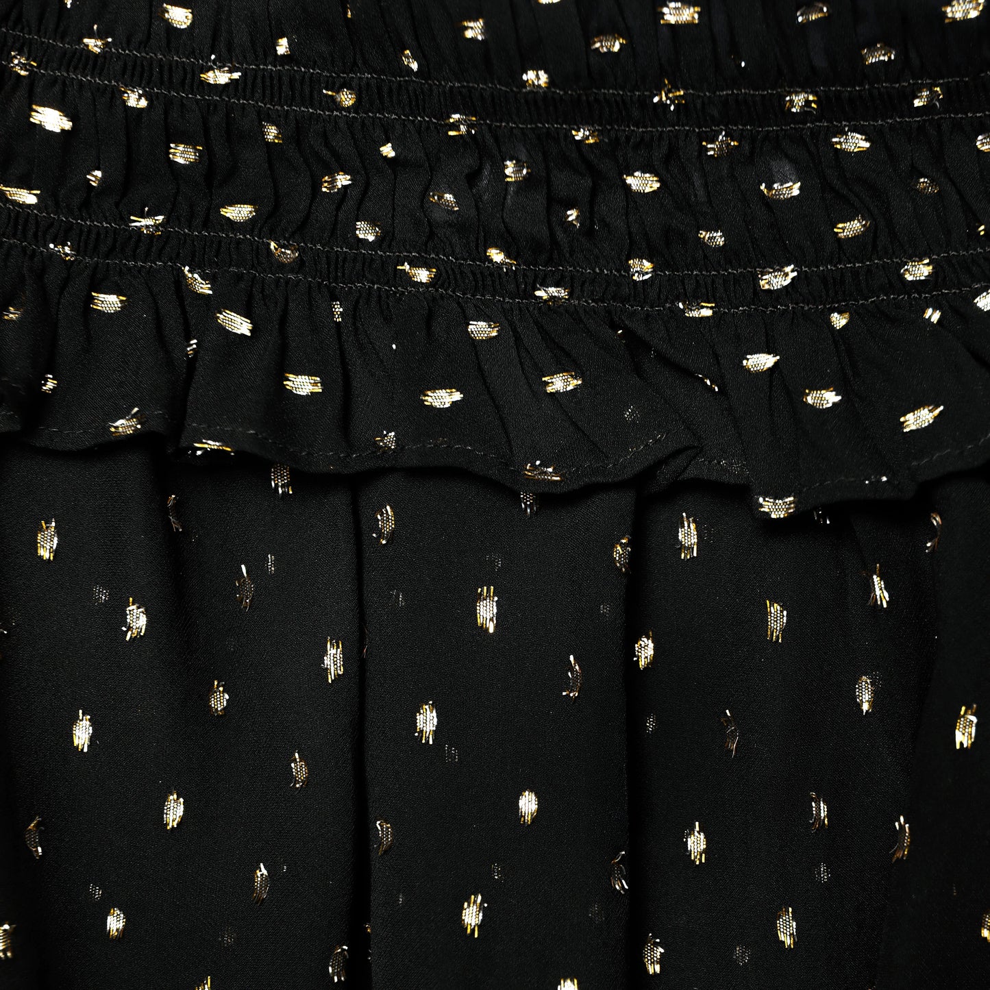 Black And Gold Chiffon Top