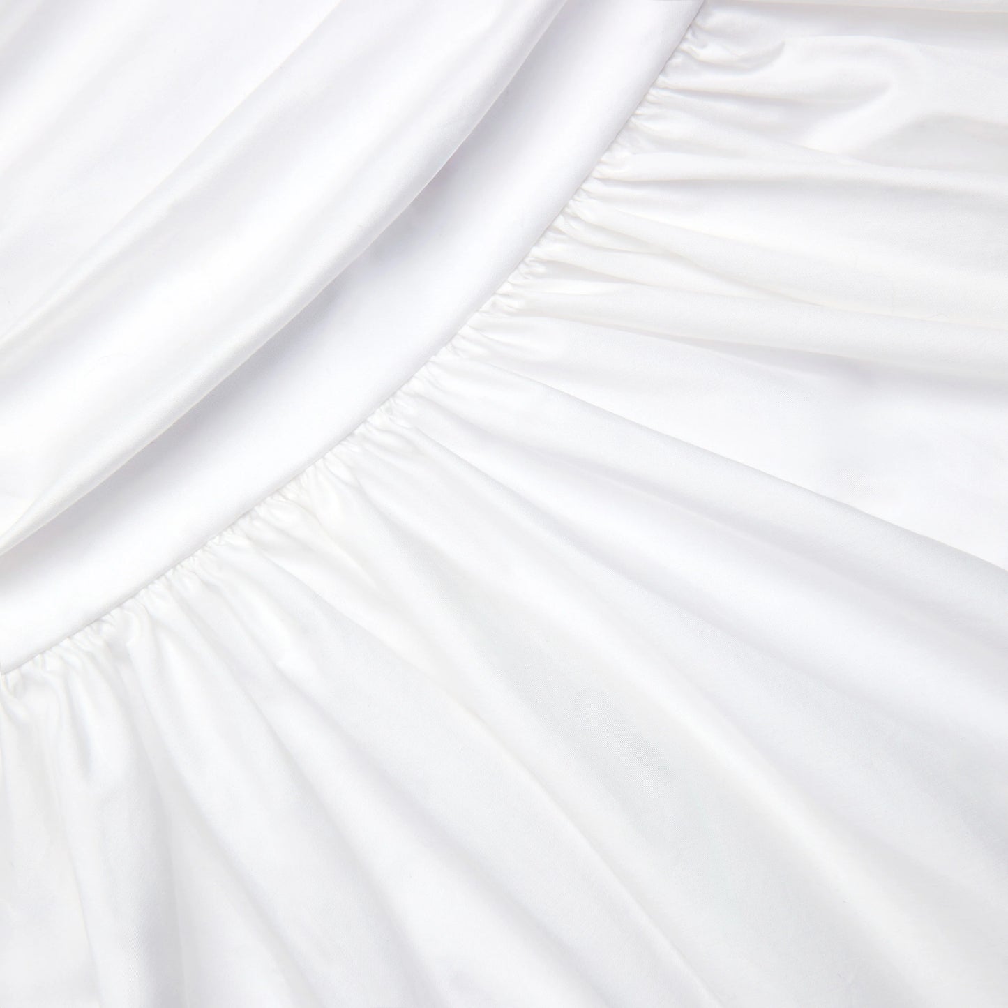 White Cotton Asymmetric Midi Skirt