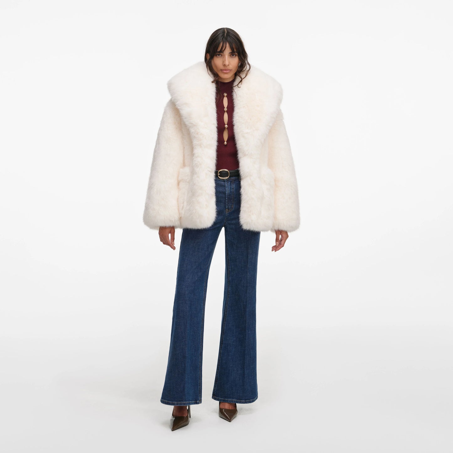 White Faux Fur Coat