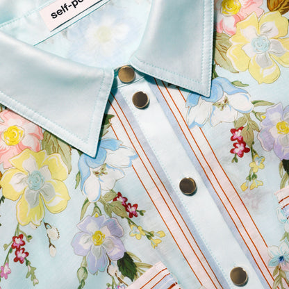 Mint Floral Organza Midi Dress