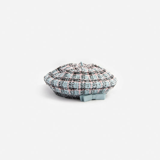 Textured Stripe Knit Beret