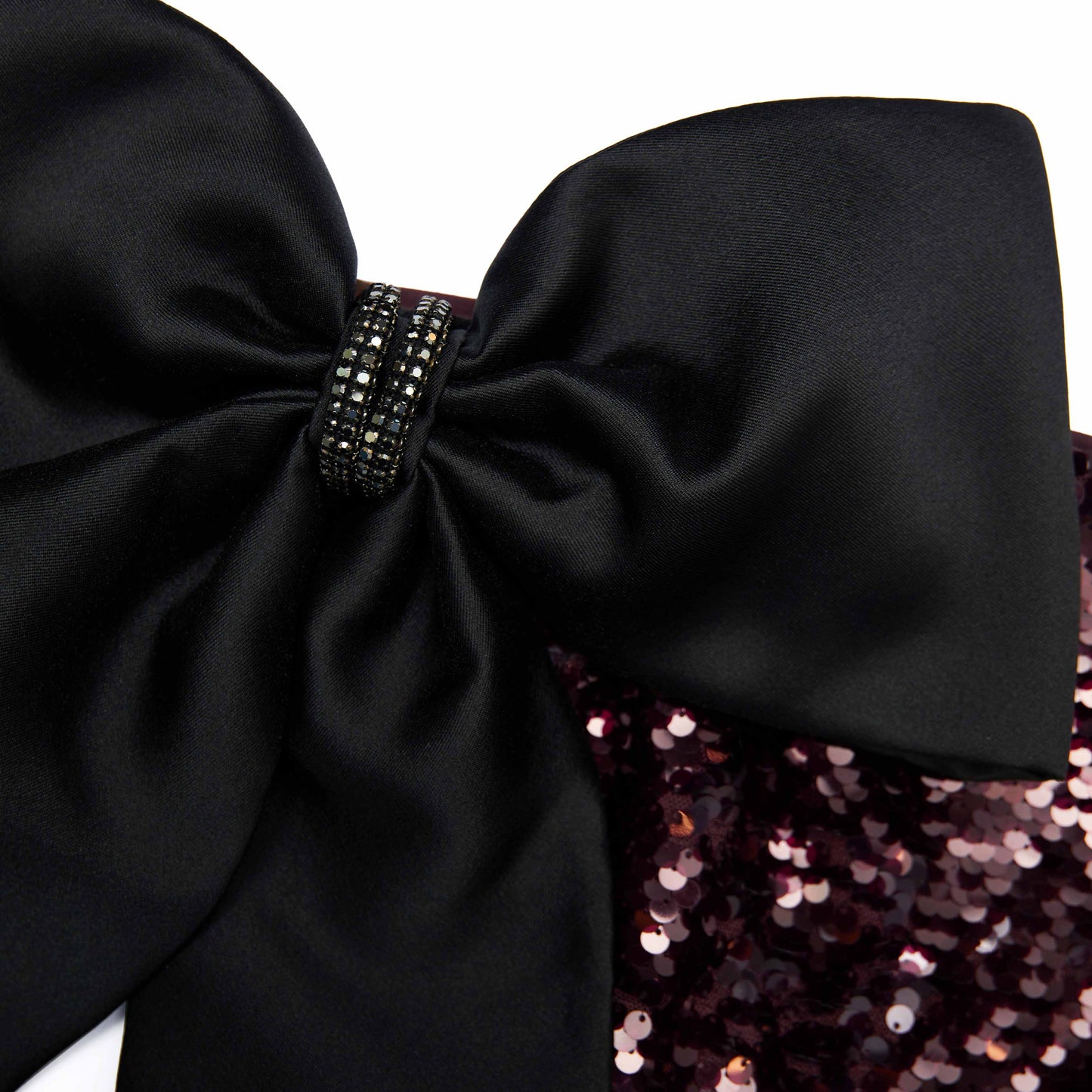 Brown Sequin Bow Maxi Dress